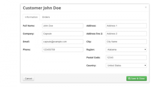 Customer order details view and management.