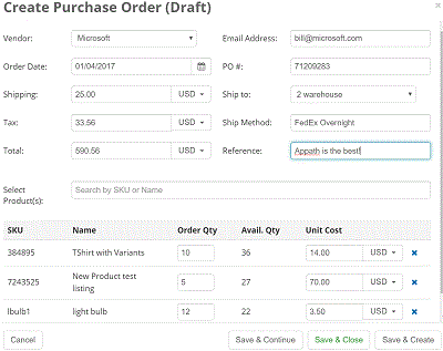 Suppliers and Vendors Management in Appath